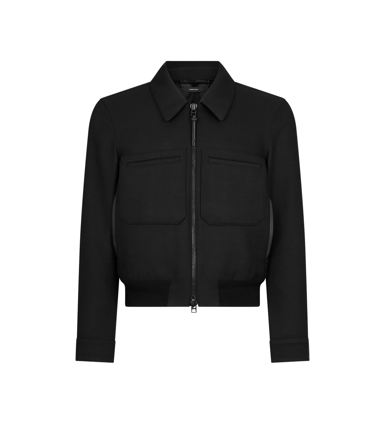 LACQUERED WOOL TRICOTINE BATTLE JACKET image number 0