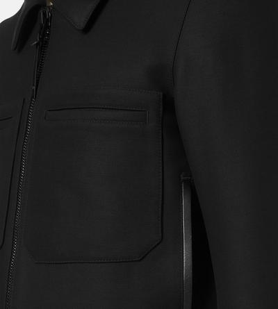 LACQUERED WOOL TRICOTINE BATTLE JACKET image number 1