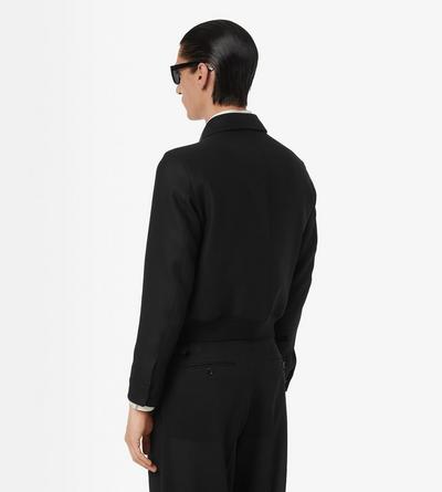 LACQUERED WOOL TRICOTINE BATTLE JACKET image number 3