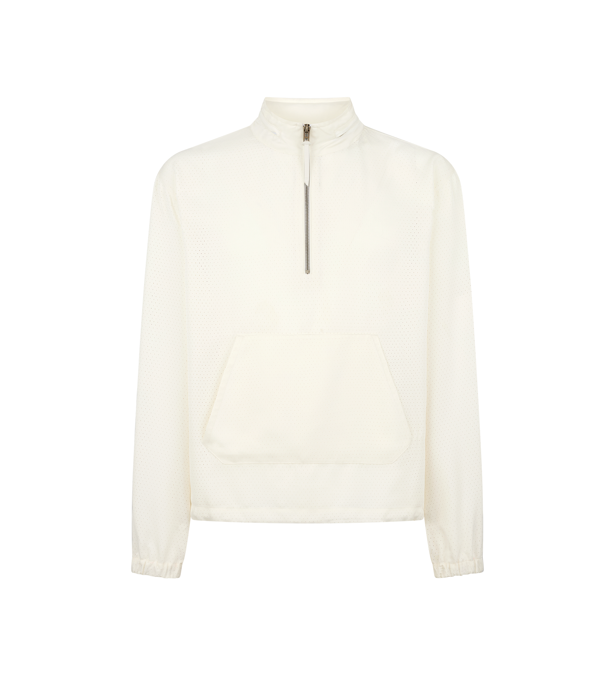 PERFORATED DOT SILK TWILL HALF ZIP