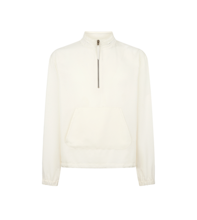 PERFORATED DOT SILK TWILL HALF ZIP