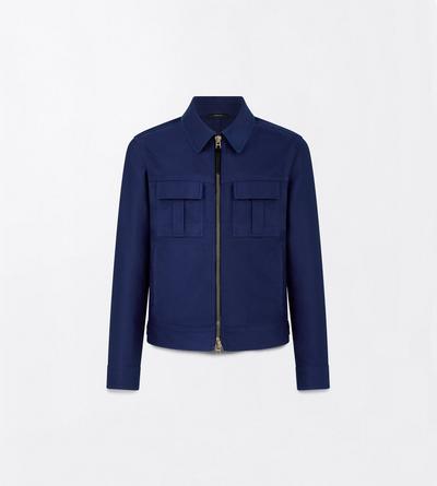 TOM FORD COTTON NAVY BLAZER COTTON SATIN BLOUSON