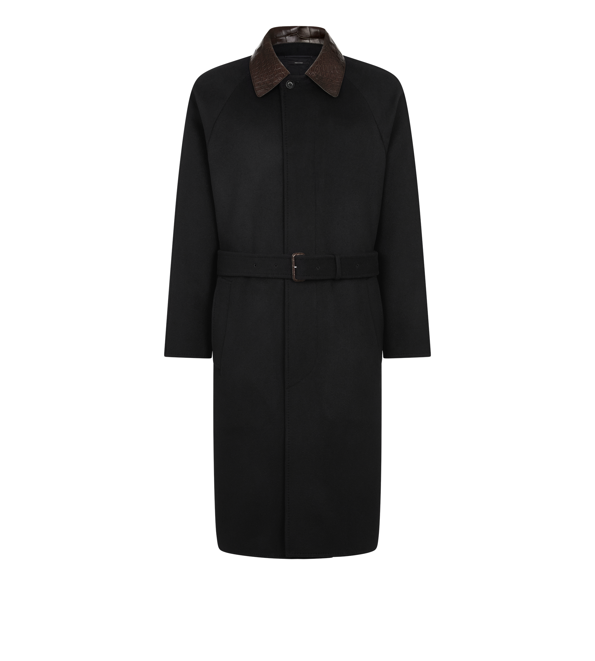 ALLIGATOR COLLAR CASHMERE BLEND COAT