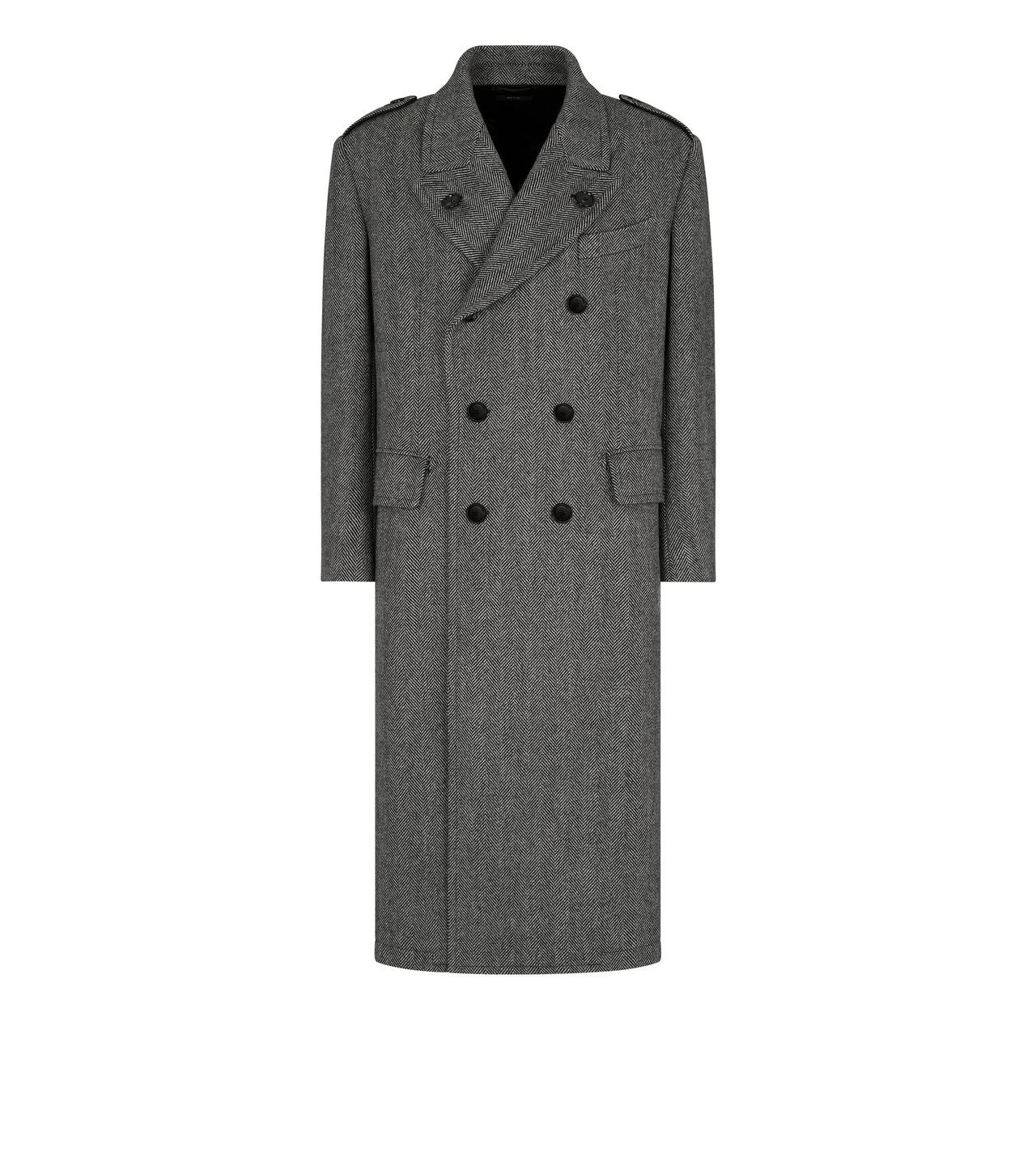 WIDE HERRINGBONE OFFICER COAT image number 0