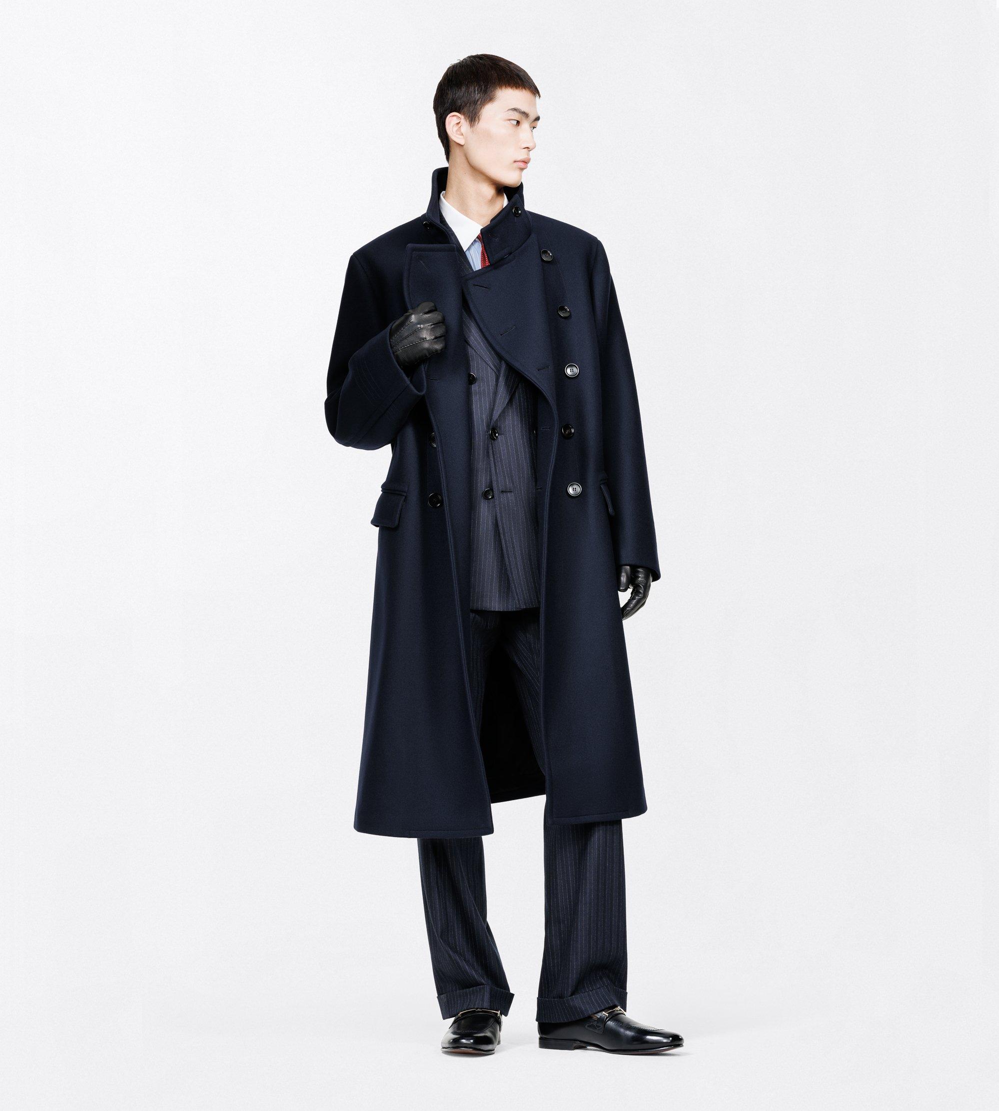 COMPACT TWILL FELT MILITARY COAT