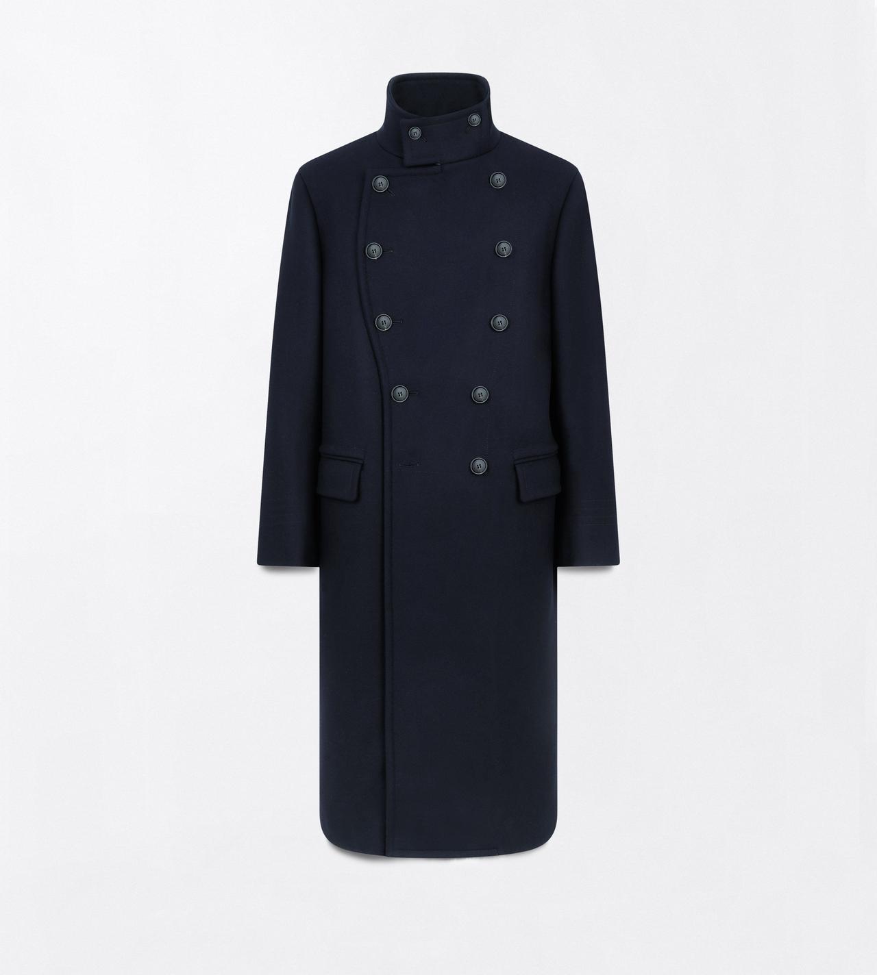TOM FORD WOOL MIDNIGHT NAVY COMPACT TWILL FELT MILITARY COAT