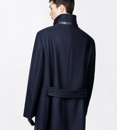 TOM FORD WOOL MIDNIGHT NAVY COMPACT TWILL FELT MILITARY COAT
