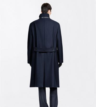 TOM FORD WOOL MIDNIGHT NAVY COMPACT TWILL FELT MILITARY COAT