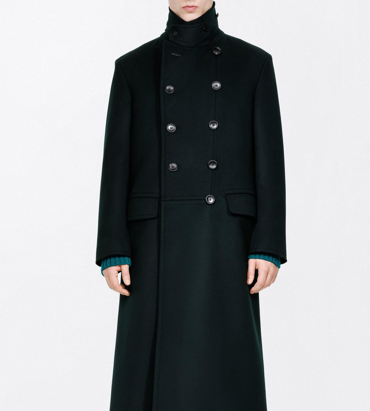 TOM FORD WOOL CASHMERE BLEND DARK FOREST CASHMERE OFFICER COAT&nbsp;