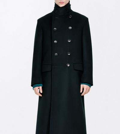 TOM FORD WOOL CASHMERE BLEND DARK FOREST CASHMERE OFFICER COAT&nbsp;