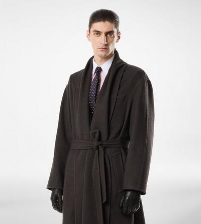 TOM FORD CASHMERE GRAPHITE CAPPOTTO A SCIALLE IN CASHMERE DOPPIO APRIBILE