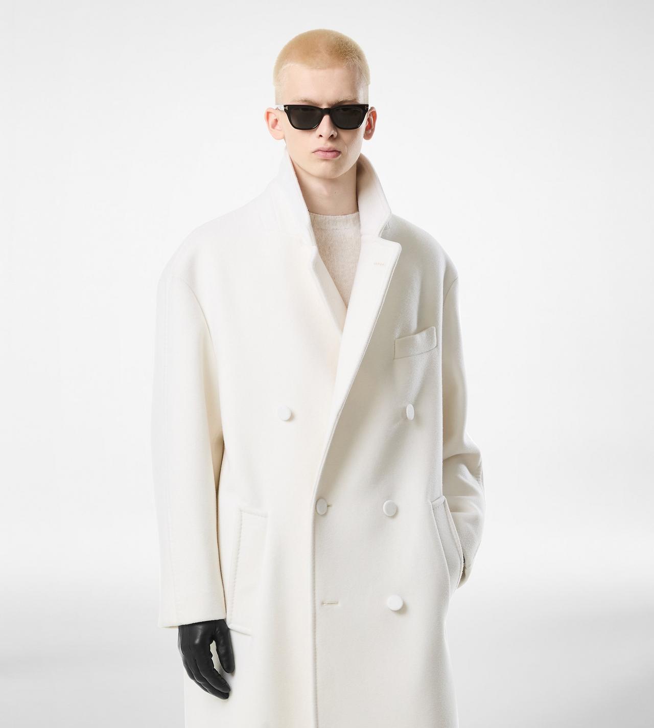 TOM FORD CASHMERE WHITE DOUBLE SPLITTABLE CASHMERE OVERCOAT
