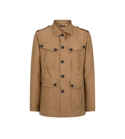 WOOL SILK FAILLE SAFARI JACKET image number 0