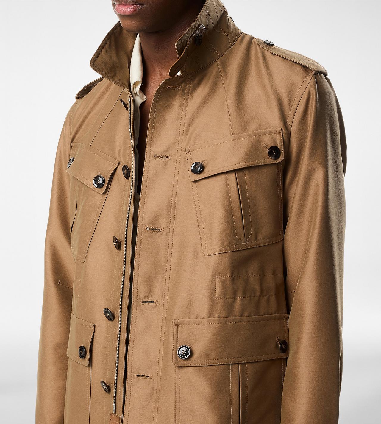 WOOL SILK FAILLE SAFARI JACKET image number 1