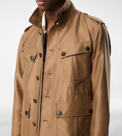 WOOL SILK FAILLE SAFARI JACKET image number 1