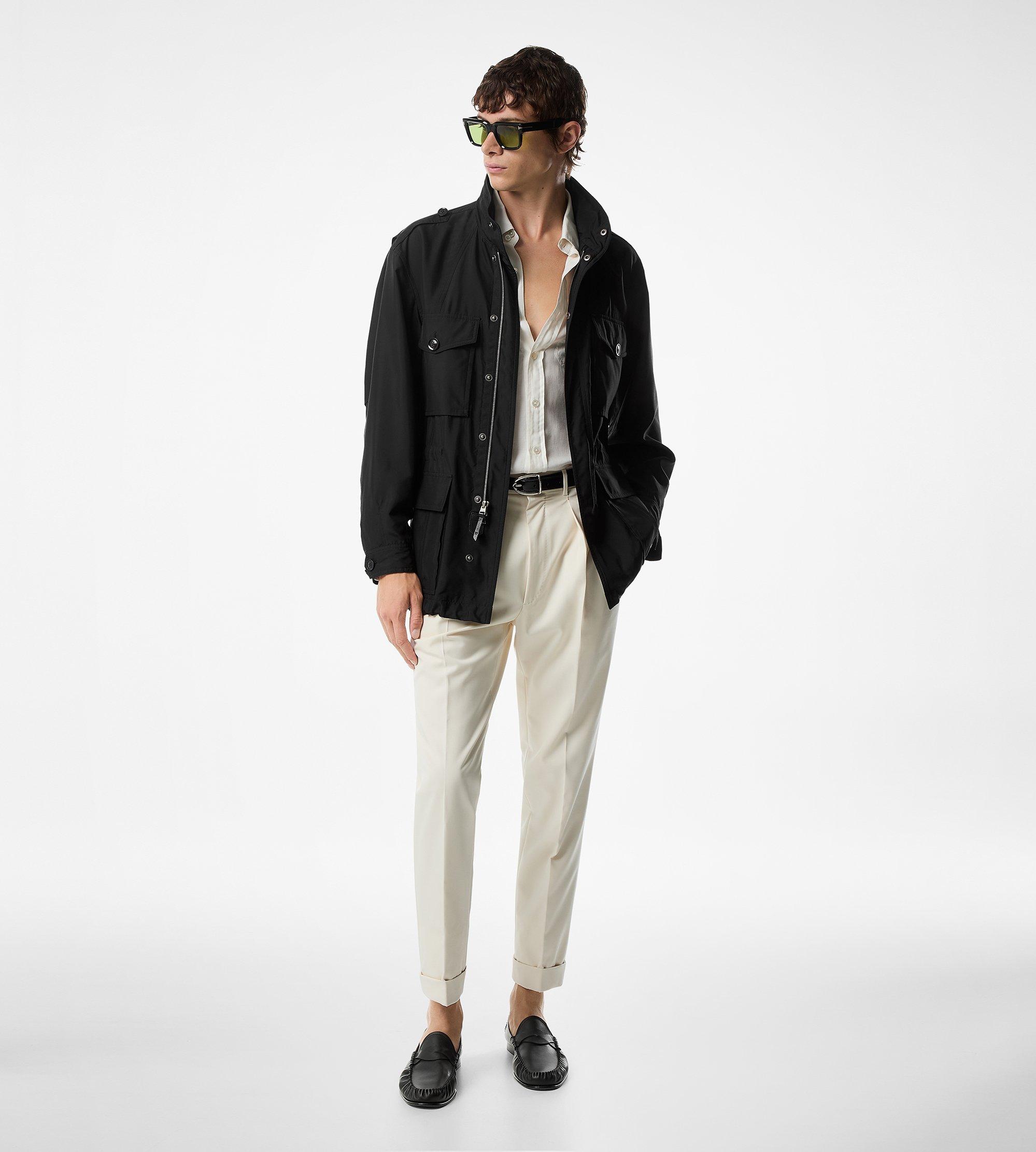 WASHED SILK POPLIN FIELD JACKET