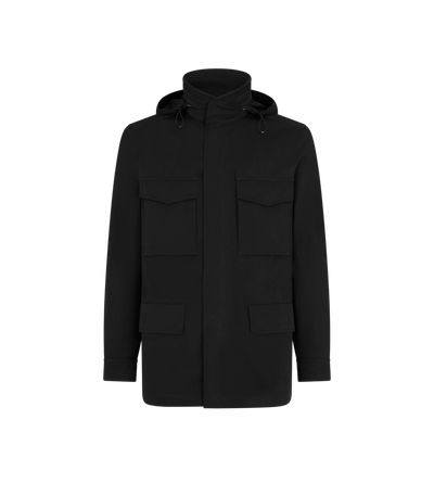 TOM FORD COTTON SILK BLEND BLACK COTTON SILK REPS FIELD JACKET