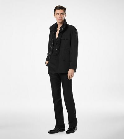 TOM FORD COTTON SILK BLEND BLACK COTTON SILK REPS FIELD JACKET