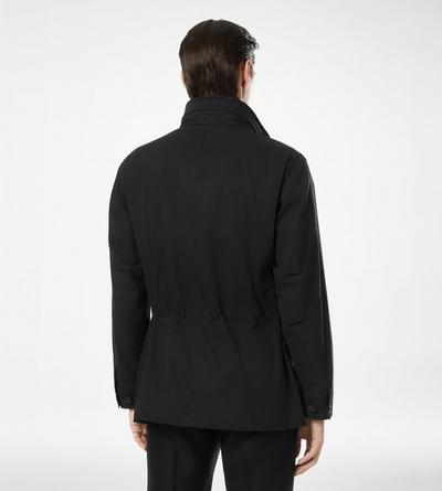 TOM FORD COTTON SILK BLEND BLACK COTTON SILK REPS FIELD JACKET