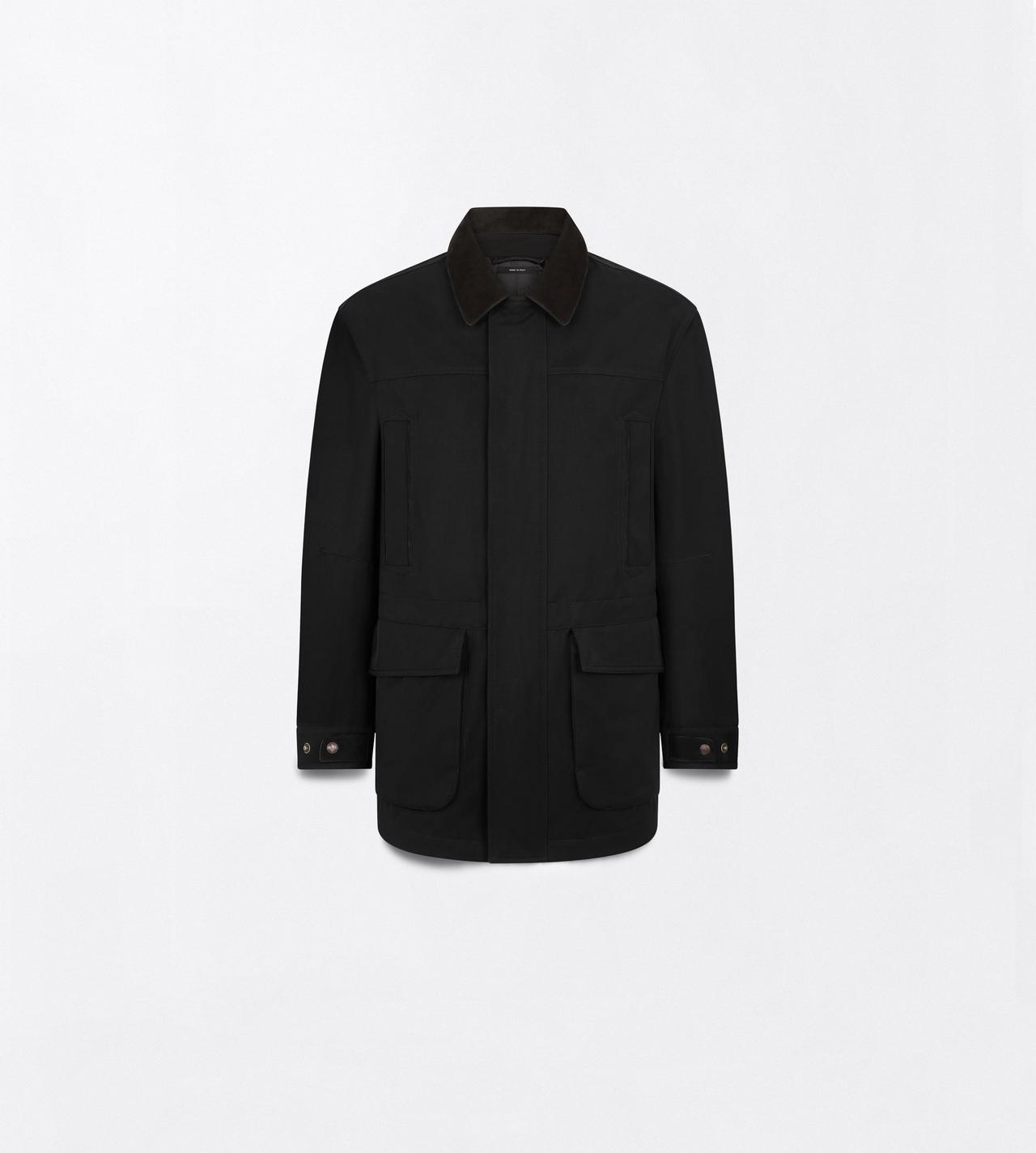 TOM FORD COTTON VISCOSE BLEND BLACK TWILL COLLAR FIELD JACKET