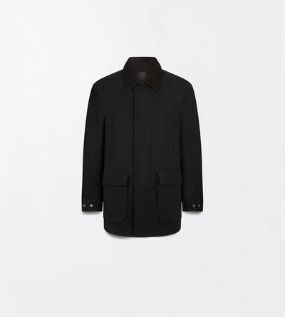 TOM FORD COTTON VISCOSE BLEND BLACK TWILL COLLAR FIELD JACKET