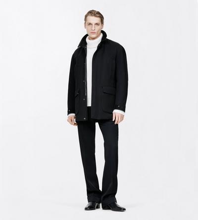 TOM FORD COTTON VISCOSE BLEND BLACK TWILL COLLAR FIELD JACKET