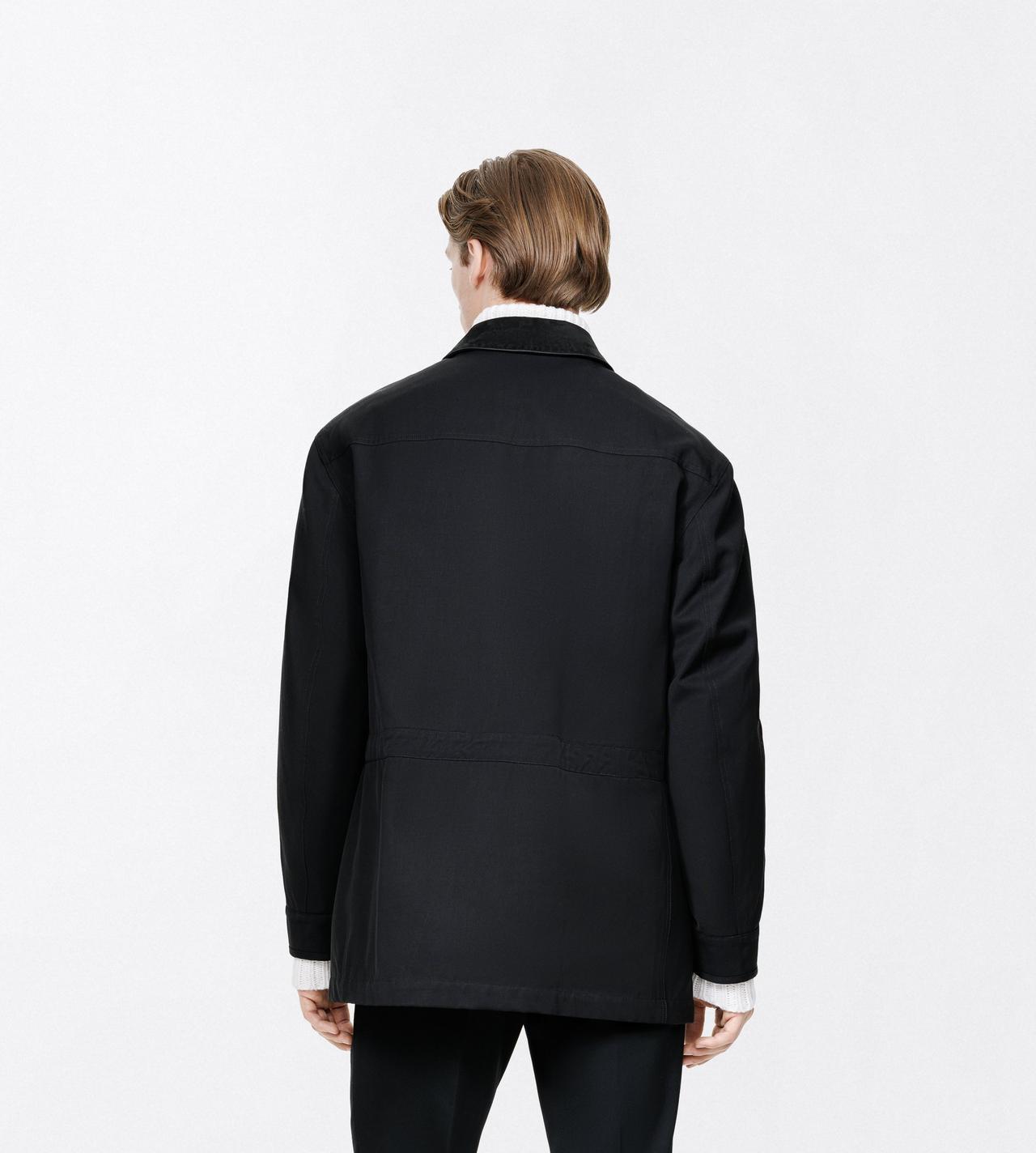TOM FORD COTTON VISCOSE BLEND BLACK TWILL COLLAR FIELD JACKET