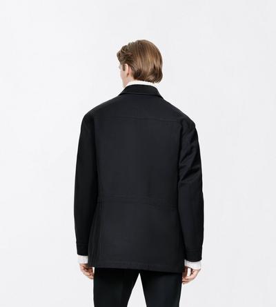 TOM FORD COTTON VISCOSE BLEND BLACK TWILL COLLAR FIELD JACKET