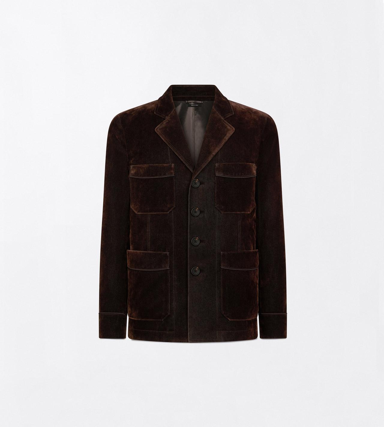 TOM FORD COTTON VISCOSE BLEND BROWN MULTICOLOR FLOCKED FOUR POCKET JACKET