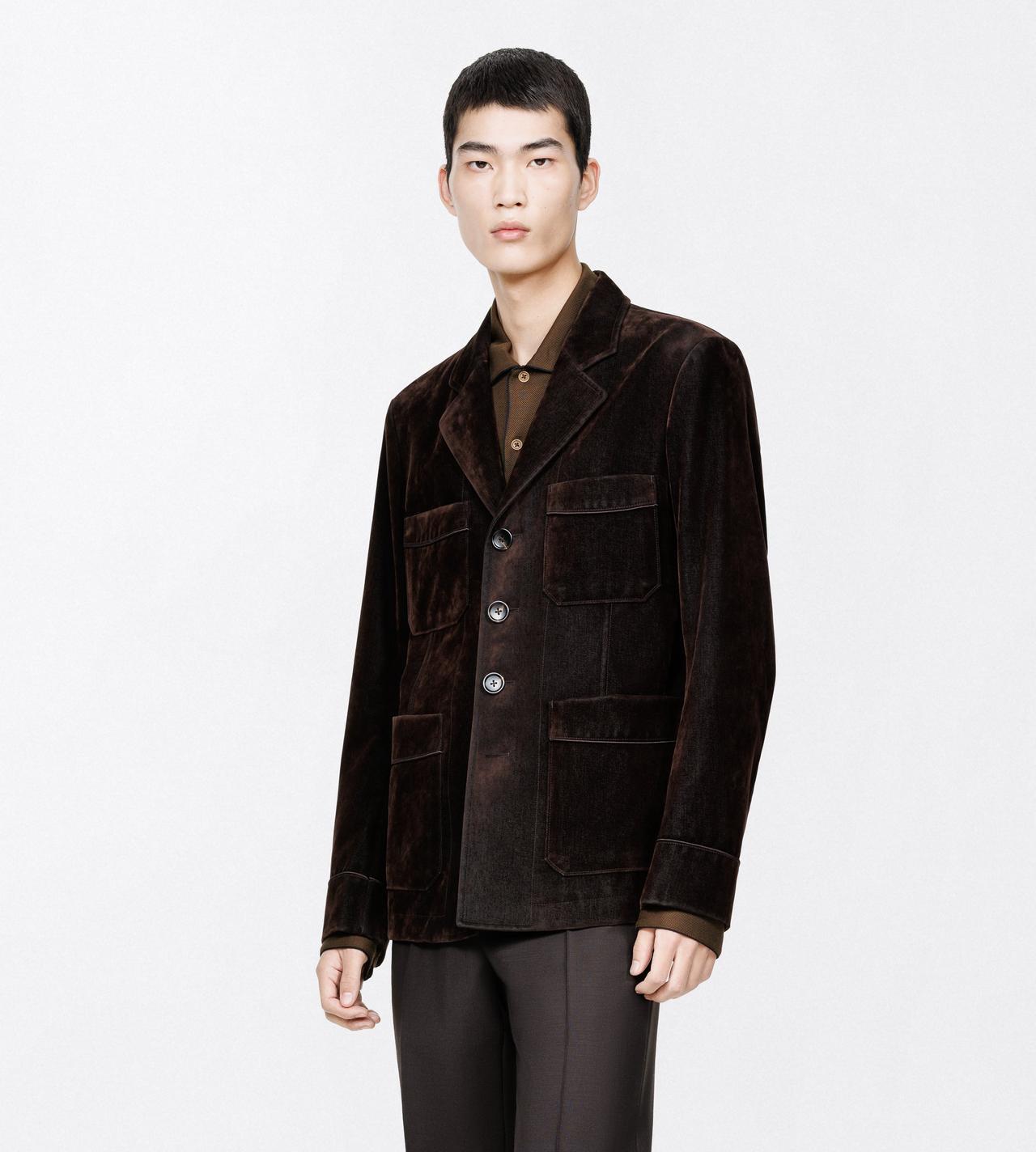 TOM FORD COTTON VISCOSE BLEND BROWN MULTICOLOR FLOCKED FOUR POCKET JACKET