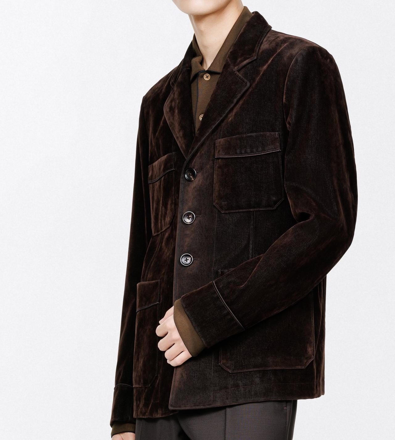 TOM FORD COTTON VISCOSE BLEND BROWN MULTICOLOR FLOCKED FOUR POCKET JACKET
