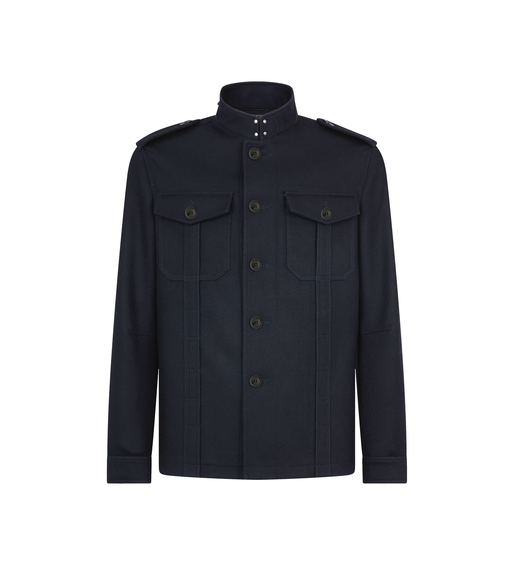 LIGHT FELT STAND COLLAR OVERSHIRT