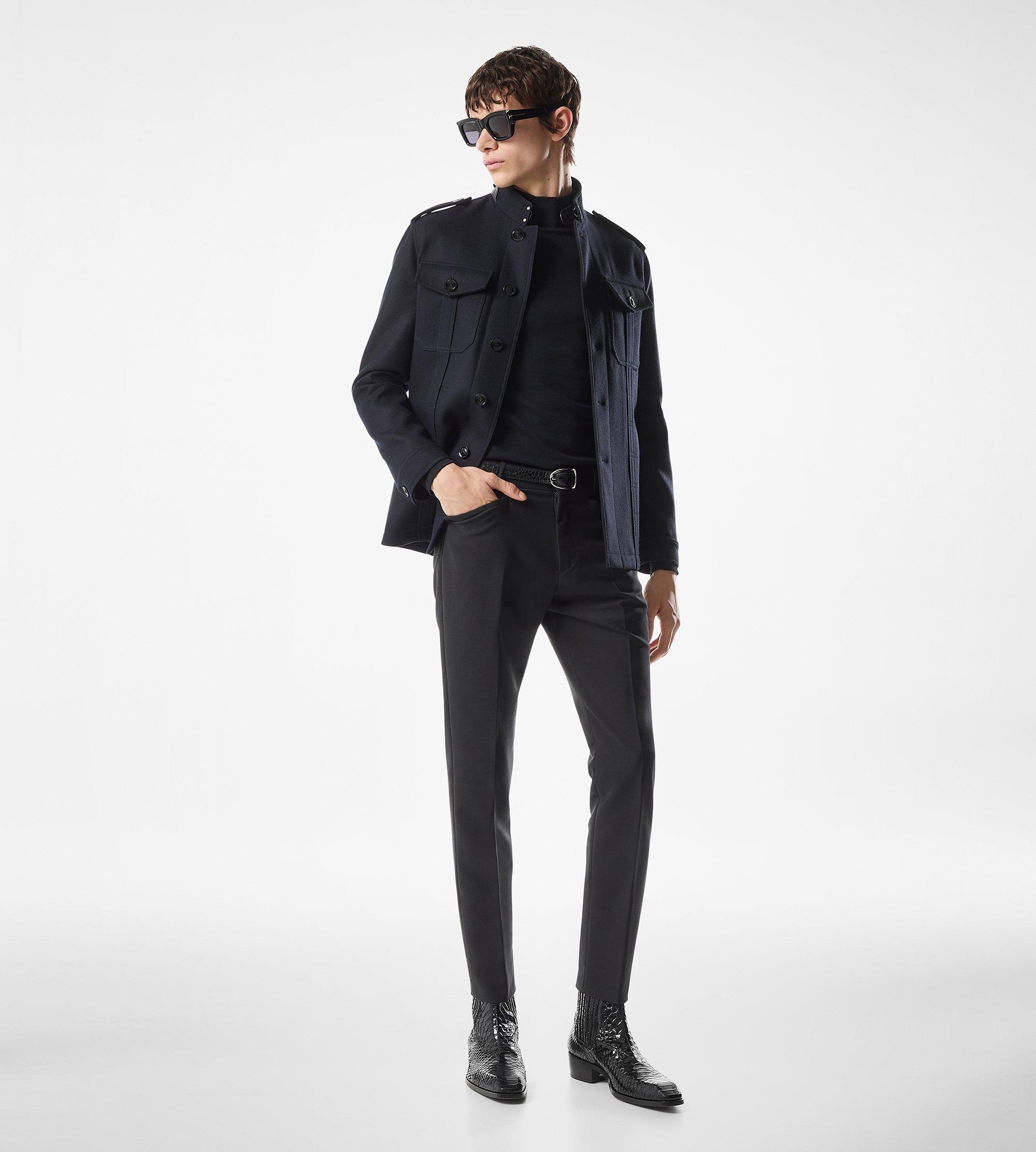 LIGHT FELT STAND COLLAR OVERSHIRT
