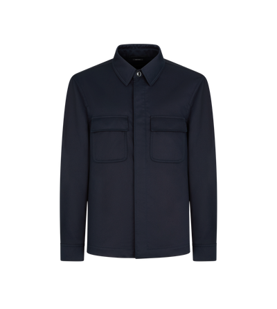 COTTON TWILL DOUBLE SPLITTABLE OVERSHIRT image number 0