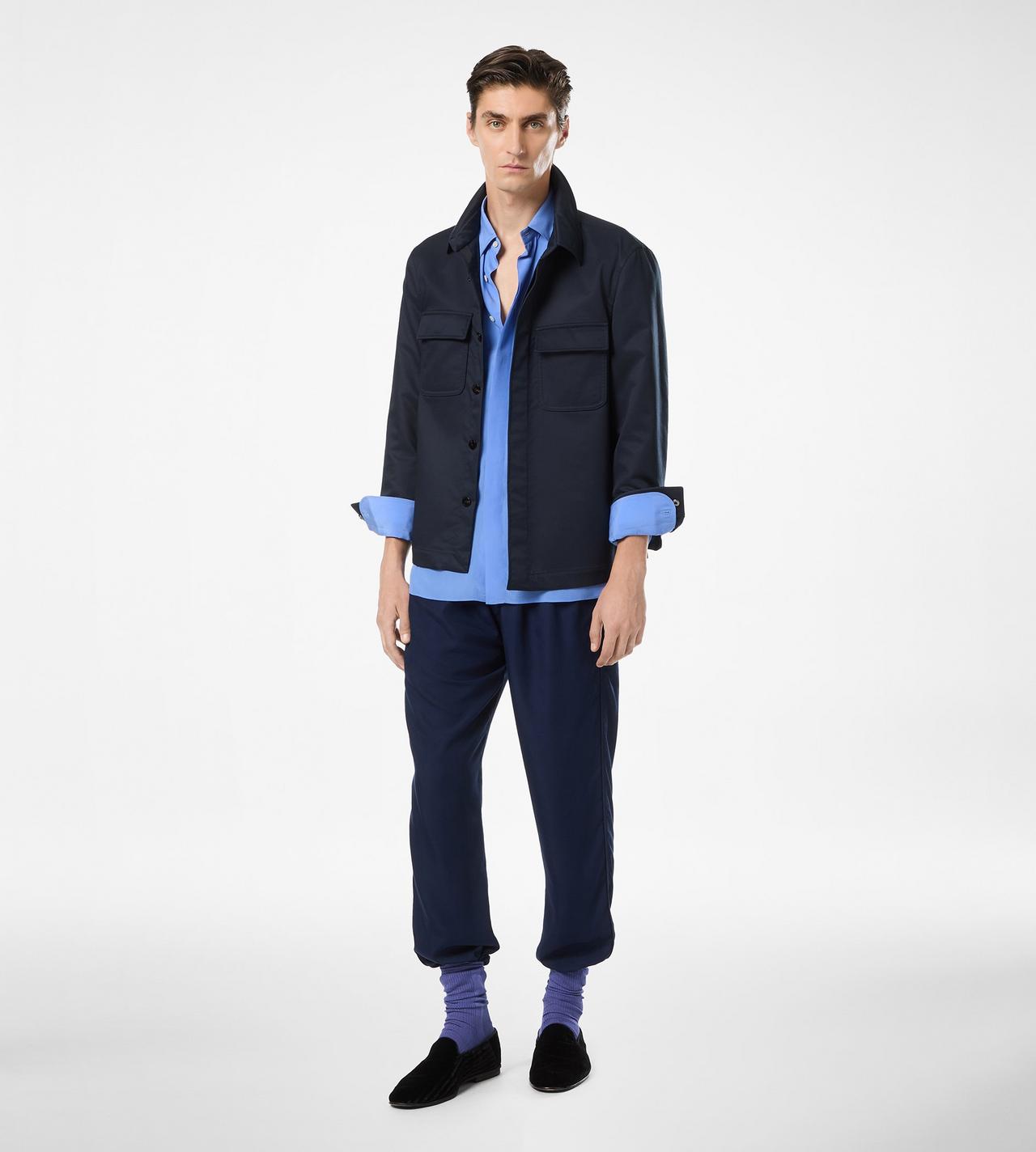 COTTON TWILL DOUBLE SPLITTABLE OVERSHIRT image number 2