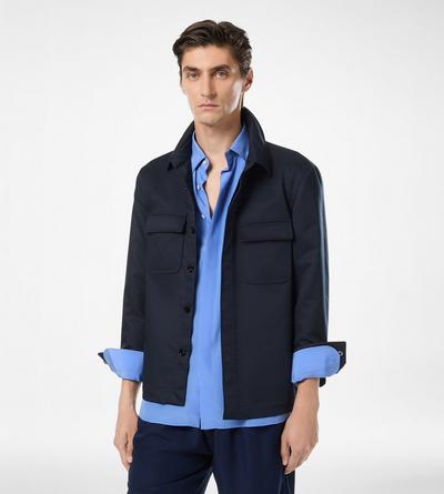 COTTON TWILL DOUBLE SPLITTABLE OVERSHIRT image number 3