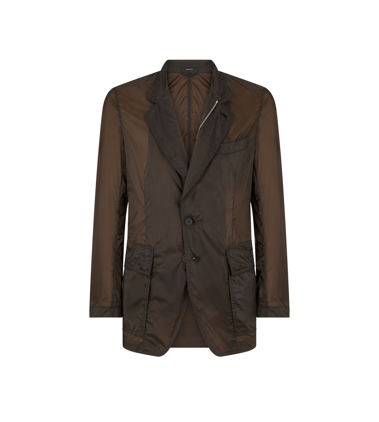TOM FORD POLYAMIDE MAHOGANY BLAZER AUS EXTRALEICHTEM NYLON MIT REISSVERSCHLUSS