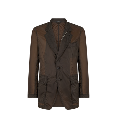 TOM FORD POLYAMIDE MAHOGANY BLAZER AUS EXTRALEICHTEM NYLON MIT REISSVERSCHLUSS
