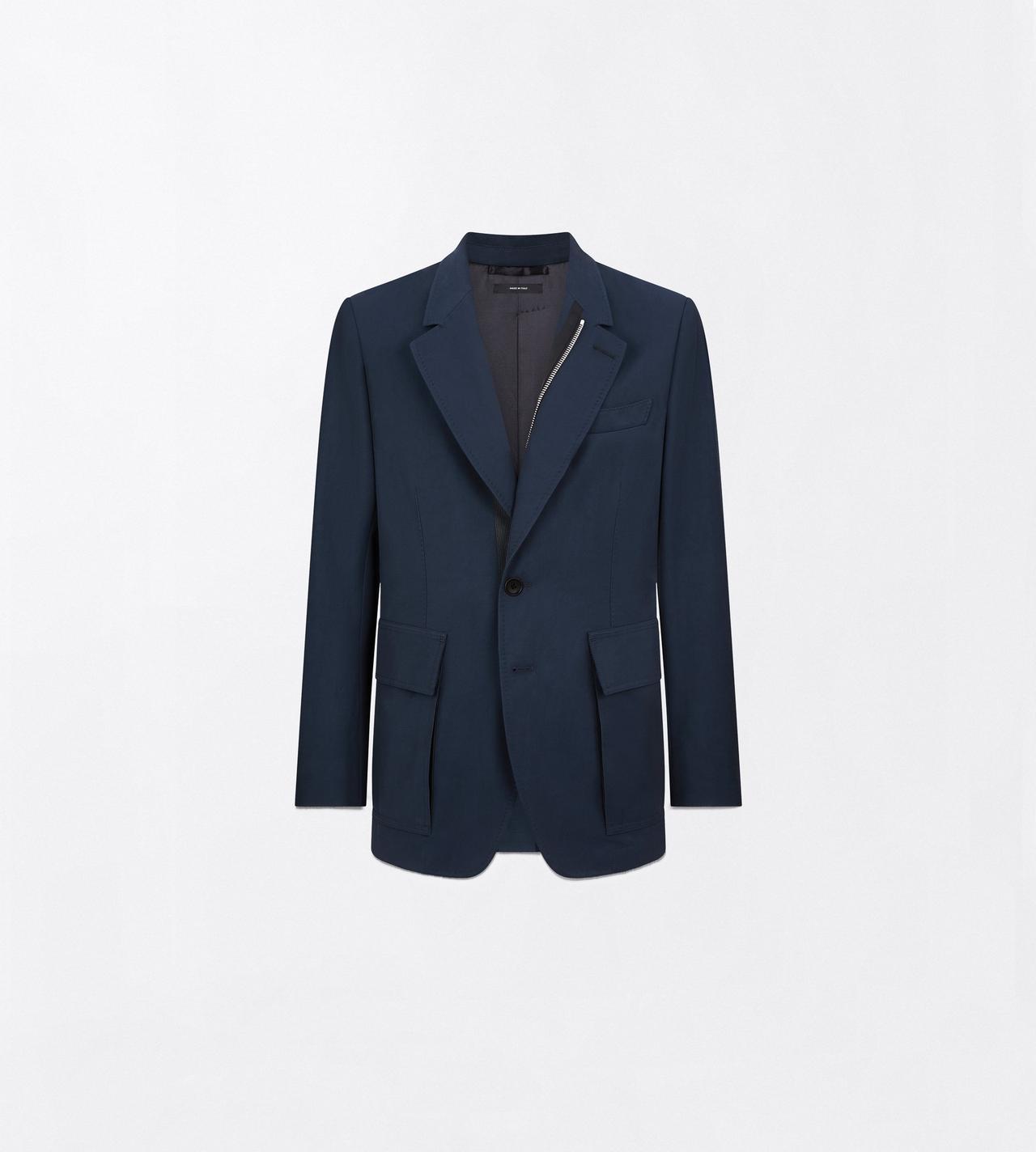 TOM FORD VISCOSE COTTON BLEND NAVY TWILL SARTORIAL BLAZER WITH ZIP