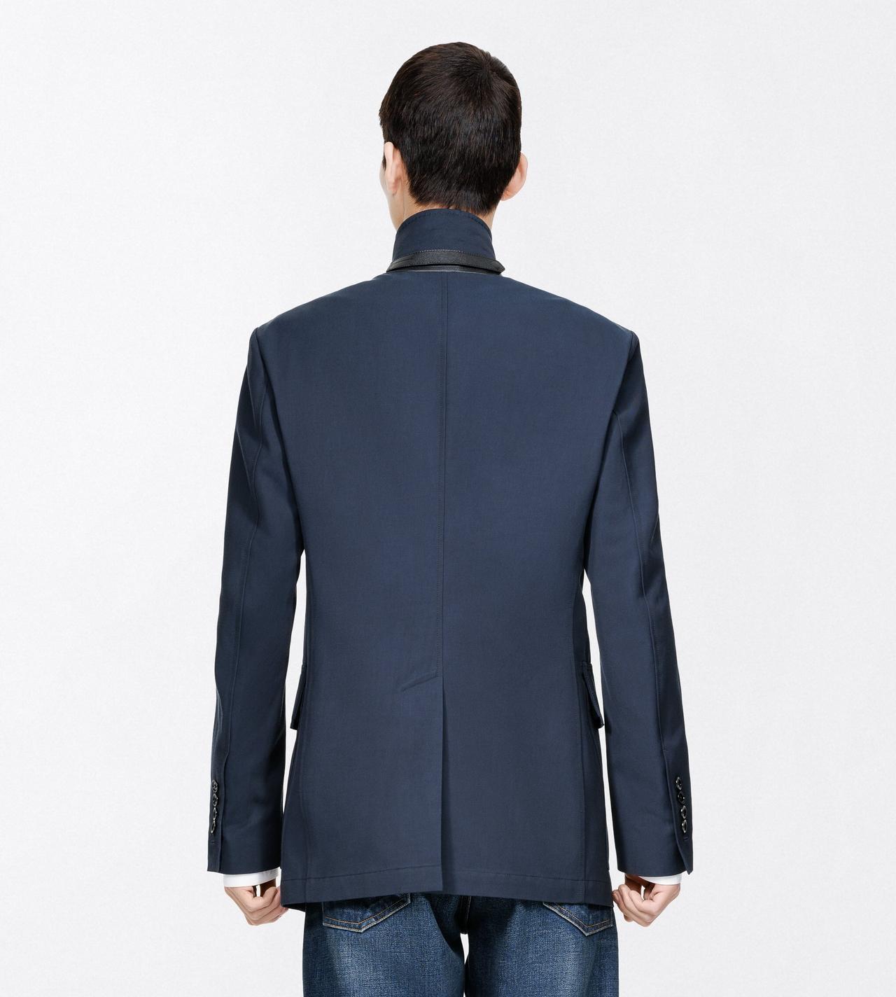 TOM FORD VISCOSE COTTON BLEND NAVY TWILL SARTORIAL BLAZER WITH ZIP
