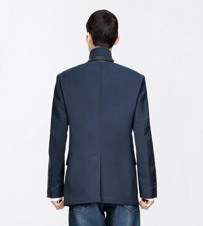 TOM FORD VISCOSE COTTON BLEND NAVY TWILL SARTORIAL BLAZER WITH ZIP