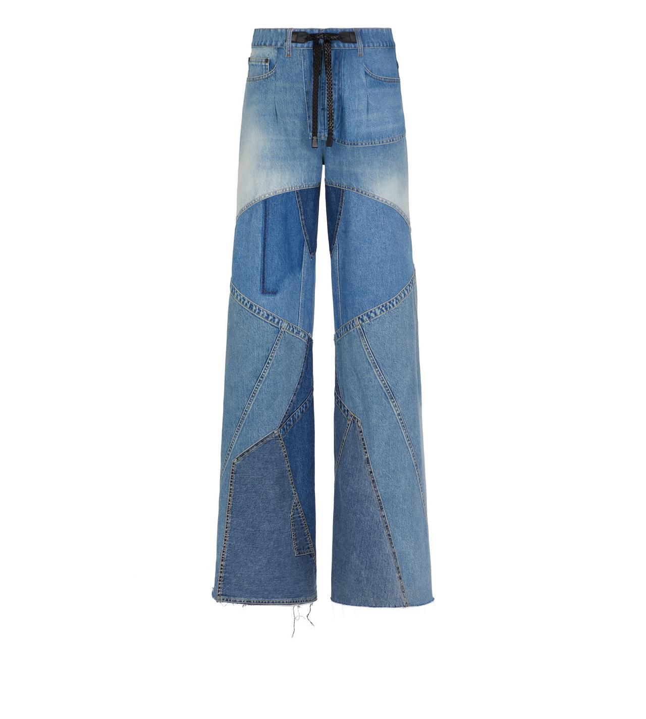 VINTAGE PATCHWORK DENIM WIDE LEG PANTS image number 0