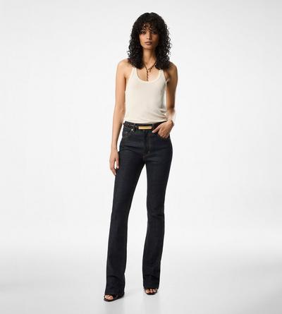 STRETCH RAW DENIM FLARED JEANS image number 2