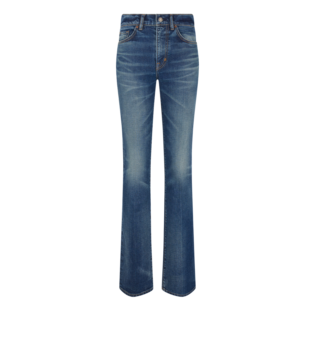 STRETCH RAW DENIM FLARED PANTS image number 0