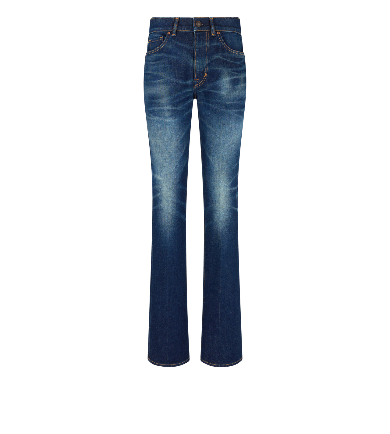 JAPANESE STONEWASHED COMFORT DENIM FLARE PANTS image number 0