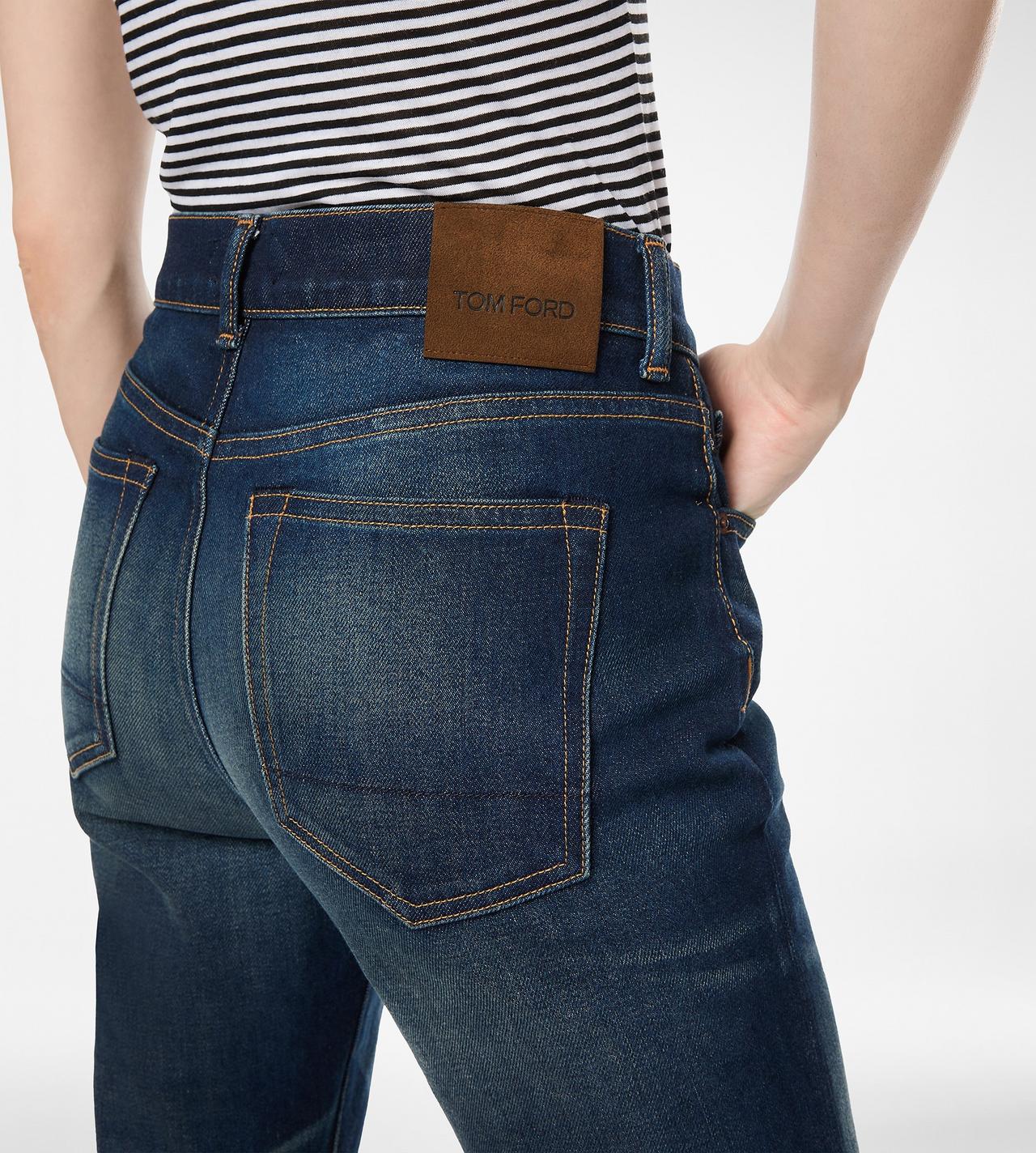 JAPANESE STONEWASHED COMFORT DENIM FLARE PANTS image number 1