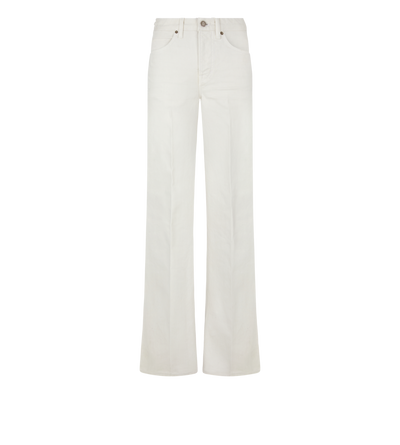 STRETCH TWILL DENIM FLARE PANTS