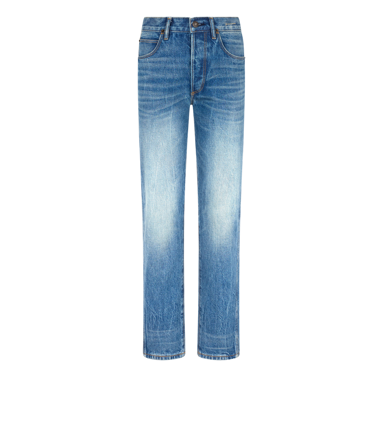 TOM FORD DENIM DENIM MELANIE STRAIGHT JEANS WITH T-TRIM