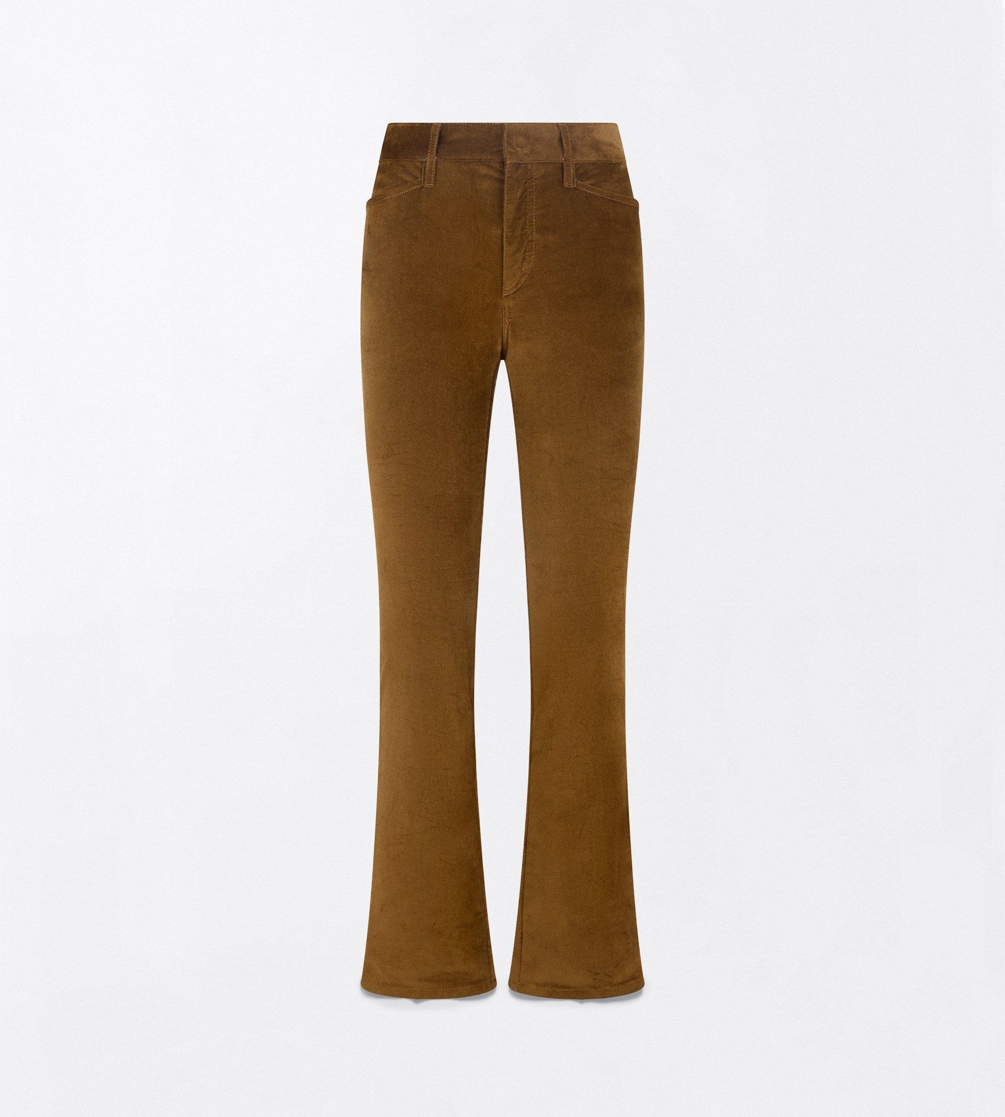 STRETCH COTTON VELVET SKINNY FLARE PANTS
