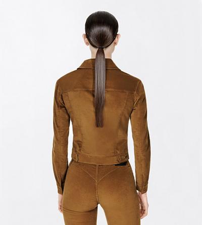 TOM FORD VELVET TOBACCO SKINNY-FLARE-HOSE AUS STRETCH-BAUMWOLLSAMT